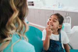 little girl at the dentist